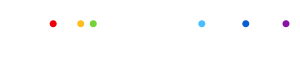 White text escape arts with coloured dots on each letter: red, orange, yellow, green, blue, and purple. Smaller white text below reads creating community wellbeing on a light grey background.